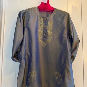 Silk Tunic shirt - Green - Size L